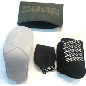 Travel Plane Train Set White Slippers Black Socks Sleep Mask Emirates with Case